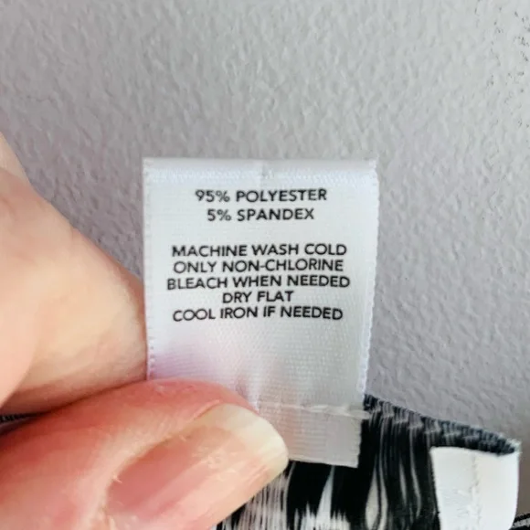 Loft Dress Black White Stretch Shift Tropical Leaf Print Greek Key Office Small - Picture 5 of 6